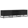 Mueble de TV madera de ingeniería y metal negro 160x35x41 cm en Muebles TV | Comprar online en Foro24