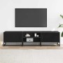 Mueble de TV madera de ingeniería y metal negro 160x35x41 cm en Muebles TV | Comprar online en Foro24