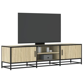 Mueble TV metal y madera ingeniería roble Sonoma 160x35x41 cm en Muebles TV | Comprar online en Foro24