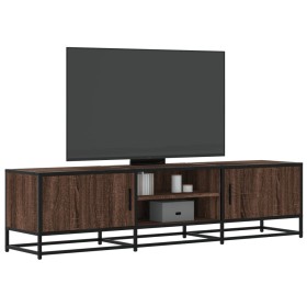 Mueble TV metal y madera ingeniería marrón roble 160x35x41 cm Mueble TV metal y madera ingeniería marrón roble 160x35x41 cm