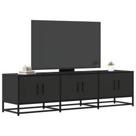 Mueble de TV madera de ingeniería y metal negro 150x35x41 cm en Muebles TV | Comprar online en Foro24