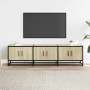 Mueble TV metal y madera ingeniería roble Sonoma 150x35x41 cm