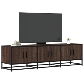 Mueble TV metal y madera ingeniería marrón roble 150x35x41 cm Mueble TV metal y madera ingeniería marrón roble 150x35x41 cm
