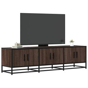 Mueble TV metal y madera ingeniería marrón roble 150x35x41 cm Mueble TV metal y madera ingeniería marrón roble 150x35x41 cm