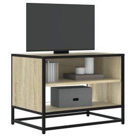 Mueble TV metal y madera ingeniería roble Sonoma 61x40x46 cm Mueble TV metal y madera ingeniería roble Sonoma 61x40x46 cm