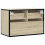 Mueble TV madera ingeniería y metal roble Sonoma 60x31x39,5 cm