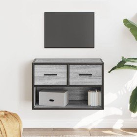 Mueble de TV madera y metal roble ahumado 60x31x39,5 cm Mueble de TV madera y metal roble ahumado 60x31x39,5 cm