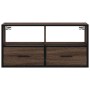 Mueble TV madera ingeniería y metal marrón roble 80x31x39,5 cm