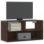 Mueble TV madera ingeniería y metal marrón roble 80x31x39,5 cm en Muebles TV | Comprar online en Foro24