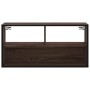 Mueble TV madera ingeniería y metal marrón roble 80x31x39,5 cm