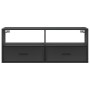 Mueble de TV madera de ingeniería y metal negro 100x31x39,5 cm