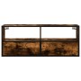 Mueble TV metal y madera contrachapada roble humo 100x31x39,5cm