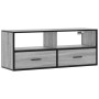 Mueble de TV madera y metal roble ahumado 100x31x39,5 cm