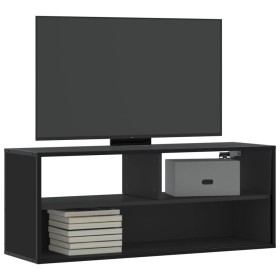 Mueble de TV madera de ingeniería y metal negro 100x31x39,5 cm Mueble de TV madera de ingeniería y metal negro 100x31x39,5 cm