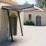 Toldo manual retráctil con luz LED azul y blanco 3x2,5 m