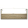 Mueble TV madera ingeniería y metal roble Sonoma 100x31x39,5 cm
