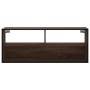 Mueble TV madera ingeniería y metal marrón roble 100x31x39,5 cm