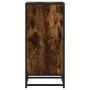 Aparador madera ingeniería y metal roble ahumado 35,5x35x76 cm
