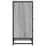 Aparador madera ingeniería y metal gris Sonoma 35,5x35x76 cm