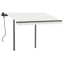 Toldo manual retráctil con LED crema 3x2,5 m