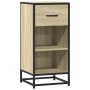 Aparador madera ingeniería y metal roble Sonoma 35,5x35x76 cm en Aparadores | Comprar online en Foro24