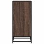 Aparador madera ingeniería y metal marrón roble 35,5x35x76 cm