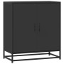 Aparador de madera de ingeniería y metal negro 68x35x76 cm