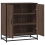 Aparador madera ingeniería y metal marrón roble 68x35x76 cm