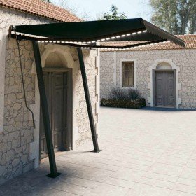 Toldo manual retráctil con LED gris antracita 3x2,5 m Toldo manual retráctil con LED gris antracita 3x2,5 m