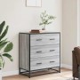 Aparador madera ingeniería y metal gris Sonoma 68x35x76 cm
