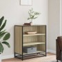 Aparador madera ingeniería y metal roble Sonoma 68x35x76 cm