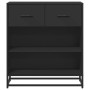 Aparador de madera de ingeniería negro 68x35x76 cm