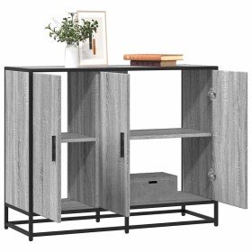 Aparador madera de ingeniería gris sonoma 94x35x76 cm en Aparadores | Comprar online en Foro24