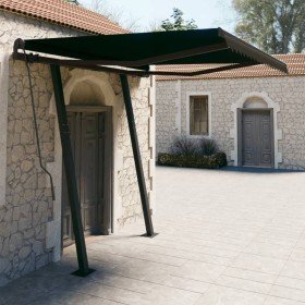 Toldo automático retráctil con postes gris antracita 3x2,5 m Toldo automático retráctil con postes gris antracita 3x2,5 m