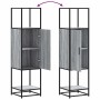 Aparador alto madera ingeniería metal gris sonoma 35,5x35x13 cm