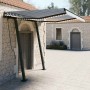 Toldo manual retráctil con LED azul y blanco 3,5x2,5 m