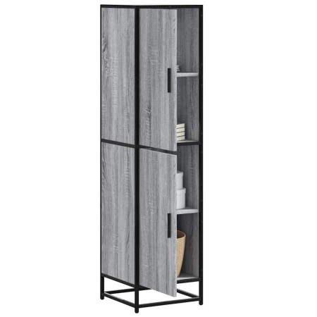 Aparador alto madera ingeniería metal gris sonoma 35,5x35x13 cm en Aparadores | Comprar online en Foro24