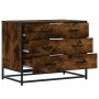 Cómoda de madera contrachapada roble ahumado 70x41x56 cm