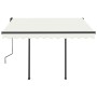 Toldo manual retráctil con LED color crema 3,5x2,5 m