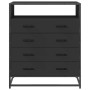 Cajonera de madera contrachapada negro 70x41x83,5 cm