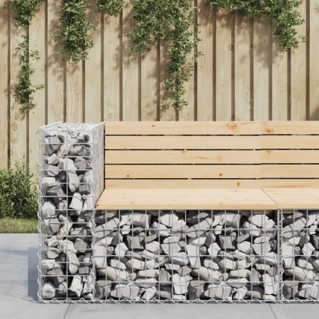 Gartenbank Design Gabion massives Kiefernholz 92x71x65,5cm von vidaXL, Gartenbänke - Ref: Foro24-834380, Preis: 115,49 €, Rab...