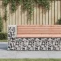 Gabion design garden bench Douglas fir wood 122x71x65.5cm by vidaXL, garden benches - Ref: Foro24-834384, Price: 147,03 €, Di...