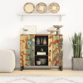 Sideboard mit 2 Türen aus recyceltem Massivholz 90x33x75 cm von vidaXL, Sideboards - Ref: Foro24-352927, Preis: 191,22 €, Rab...