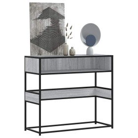 Mesa consola madera de ingeniería gris Sonoma 90x35x80 cm en Mesas auxiliares | Comprar online en Foro24