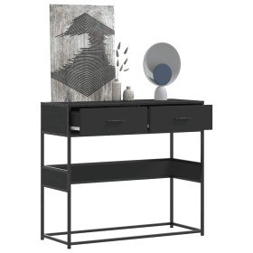 Mesa consola de madera contrachapada negro 90x35x80 cm en Mesas auxiliares | Comprar online en Foro24