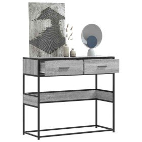 Mesa consola madera de ingeniería gris Sonoma 90x35x80 cm en Mesas auxiliares | Comprar online en Foro24