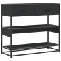 Mesa consola de madera contrachapada negro 90x35x80 cm en Mesas auxiliares | Comprar online en Foro24