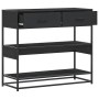 Mesa consola de madera contrachapada negro 90x35x80 cm en Mesas auxiliares | Comprar online en Foro24