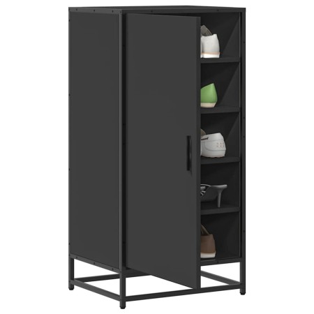 Mueble zapatero de madera de ingeniería negro 48x38x97,5 cm