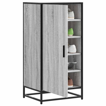 Mueble zapatero madera contrachapada gris sonoma 48x38x97,5 cm